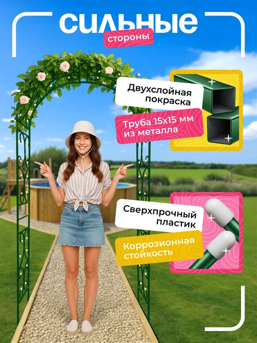NashaKlumba Арка садовая металлическая "Прованс 50ПТ", зеленый, фото 3
