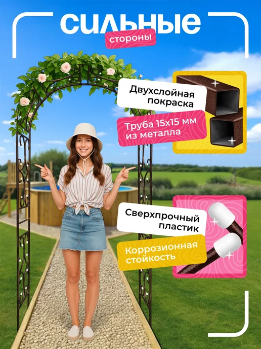 NashaKlumba Арка садовая металлическая "Прованс 50ПТ", коричневый, фото 2