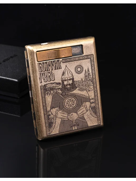 Прикладная эстетика Портсигар металлический USB, Русь, желтый