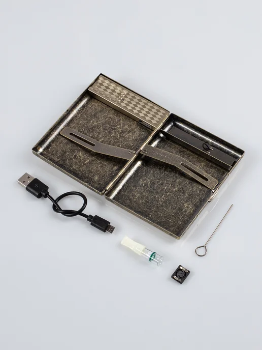 Прикладная эстетика Портсигар металлический USB, Русь, желтый, фото 2