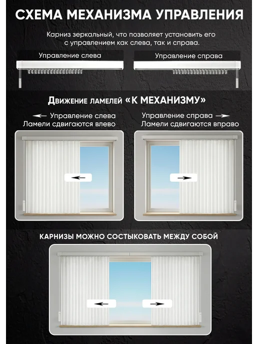 VRhome Карниз для вертикальных жалюзи 180 см, вариант, фото 4