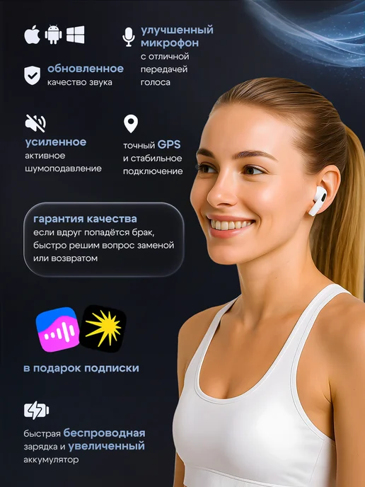 Беспроводные наушники Pro 3 (новая модель), белый, фото 2
