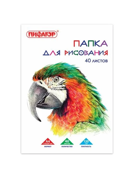 Папка для рисования, А4, 40 л, 120 г �, 40 л, 120 г
