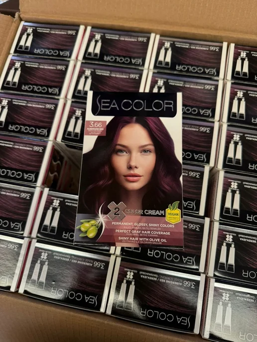 Краска для волос Sea Color 4.0 коричневая с оливковым маслом, зеленый, фото 5