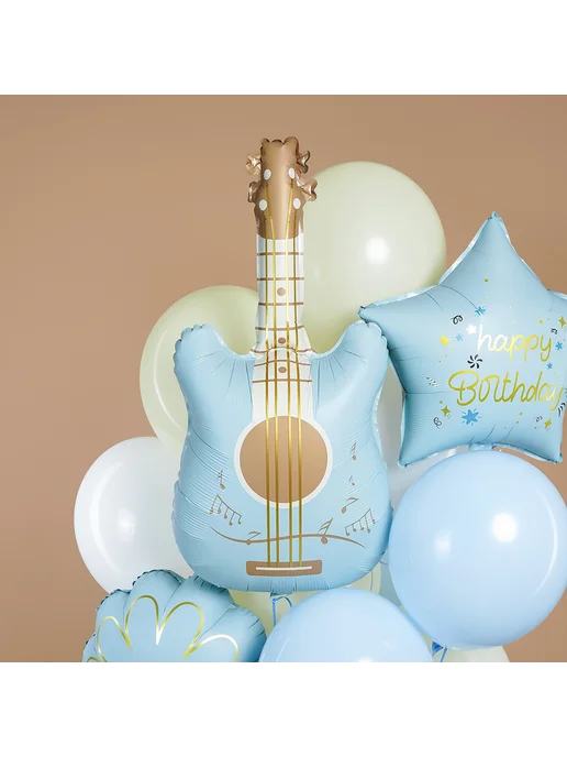 Wild Bubble Шар 35 89 см Фигура, Гитара, Голубой, голубой, фото 2