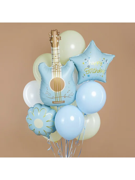 Wild Bubble Шар 35 89 см Фигура, Гитара, Голубой, голубой, фото 3