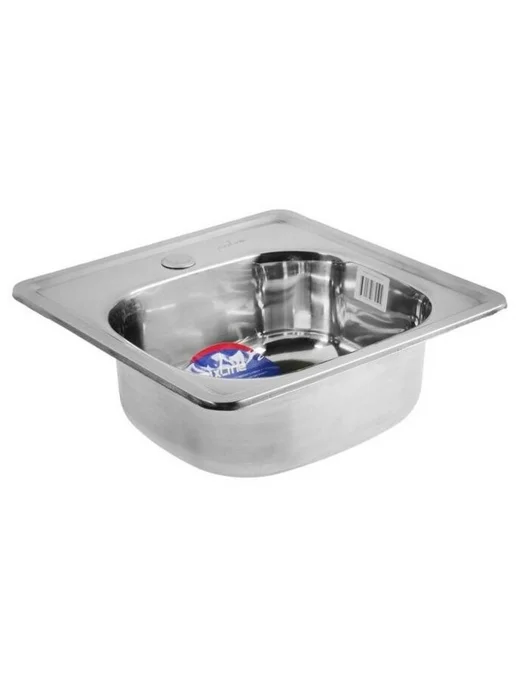 MIXLINE Врезная мойка 38х38х15 см, 0.6, выпуск 1 1 2,с гофросифоном, 38x38x15 см, фото 3