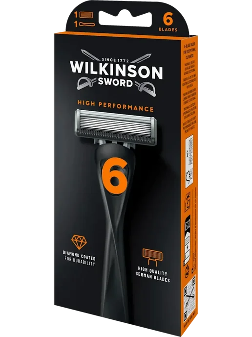 Wilkinson Бритвенный станок 6 лезвенный многоразовый, черный, фото 2