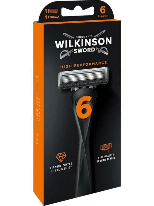 Wilkinson Бритвенный станок 6 лезвенный многоразовый, черный, фото 3