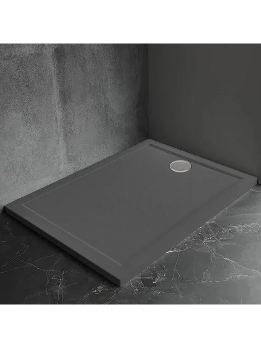 Veconi Душевой поддон из искусственного камня Pietra 100х100 черный, 80x80, фото 7