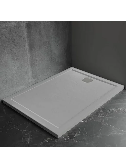 Veconi Душевой поддон из искусственного камня Pietra 100х100 черный, 80x80, серый, фото 7