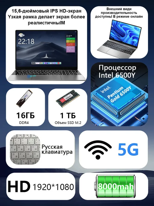 Ноутбук для работы, учебы и игр 14" IPS 16GB SSD 512 ГБ, 1 ТБ, фото 2