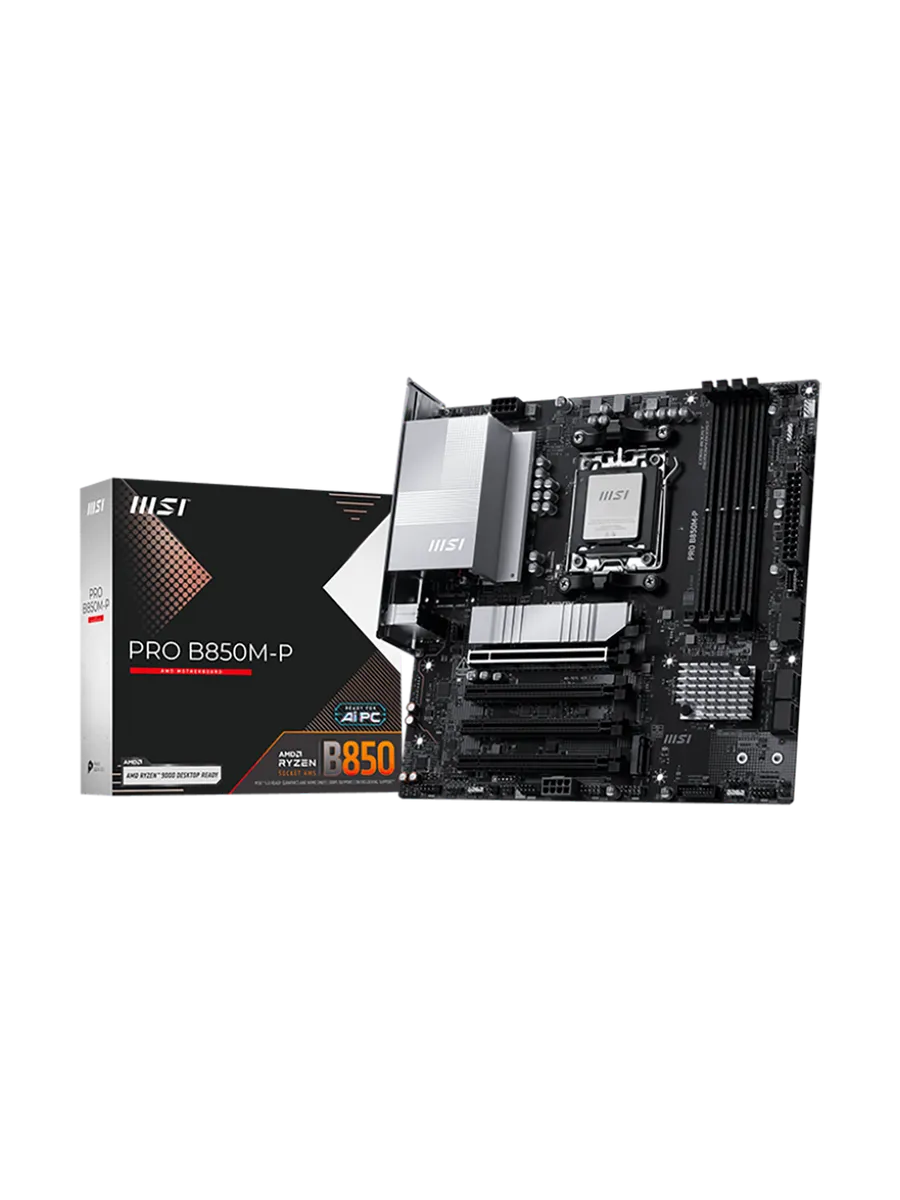 Материнская плата PRO B850M-P AM5 AMD B850 mATX RTL MSI 772482594 купить за 15 054 ₽ в интернет‑магазине Wildberries