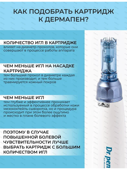 Картридж для дермапен 18 игл 5 шт совместим с A11 A9 M8s, 5 шт, фото 3