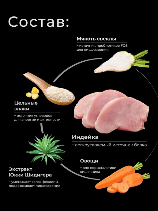 Сухой корм QUATTRO Той Пудель для собак, пожилые, индейка, 0,8 кг, фото 3