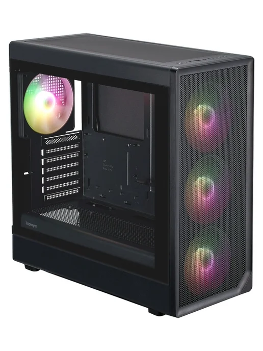 1stPlayer Компьютерный корпус AU8 ARGB, черный, черный, фото 4