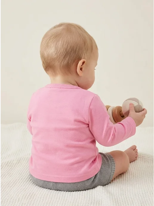 Kari baby Распашонка для новорожденных на кнопках с длинным рукавом, розовый, фото 3