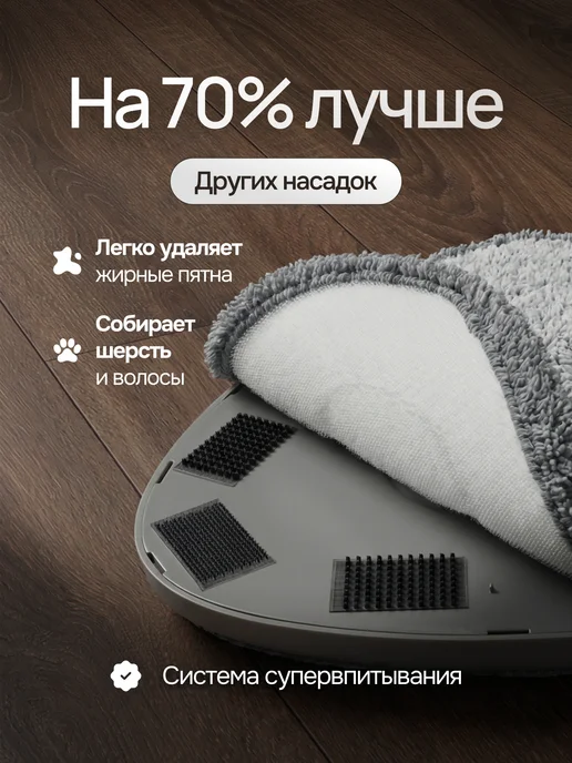 Мой дом - легко в быту, удобно в жизни Насадка на швабру треугольная 24х23,5 см, 24x23.5 см, фото 5