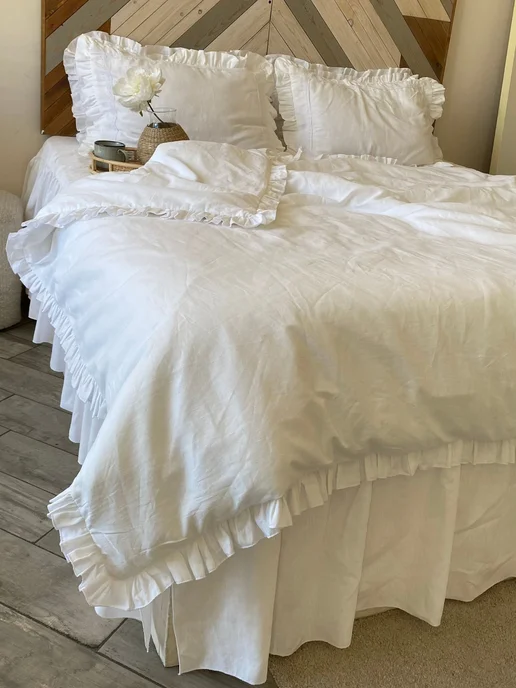 Home Flax Пододеяльник с рюшами 150х220 на молнии хлопок, 150x220, фото 5