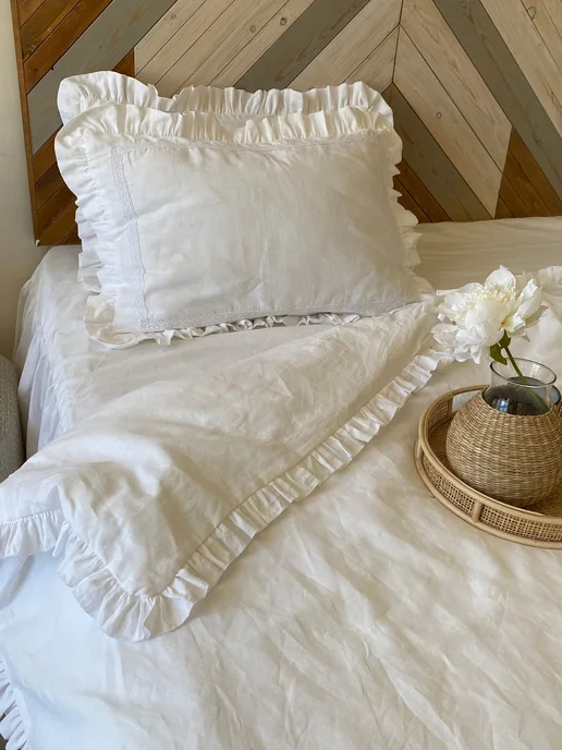 Home Flax Пододеяльник с рюшами 150х220 на молнии хлопок, 150x220, фото 7