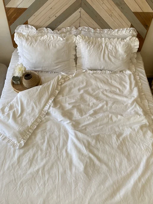 Home Flax Пододеяльник с рюшами 150х220 на молнии хлопок, 150x220, фото 8