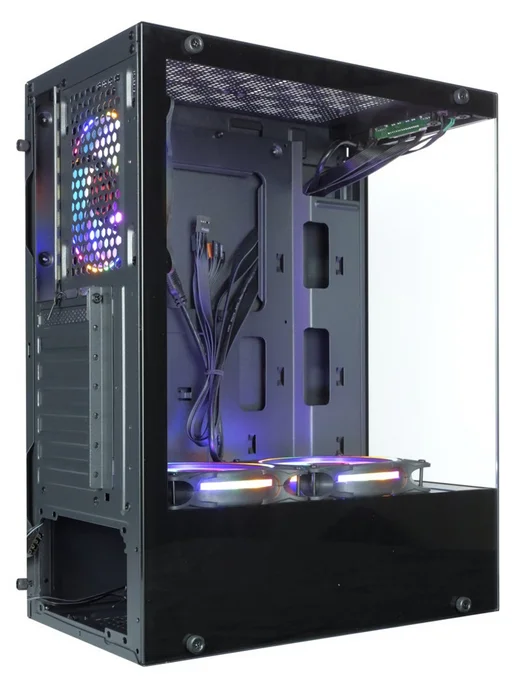 Корпус Ginzzu CL305 ATX, FAN 3*12 FRGB, закаленное стекло боковая и передняя панель, черный, фото 6