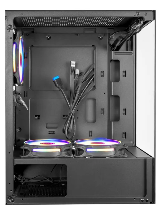 Корпус Ginzzu CL305 ATX, FAN 3*12 FRGB, закаленное стекло боковая и передняя панель, черный, фото 7