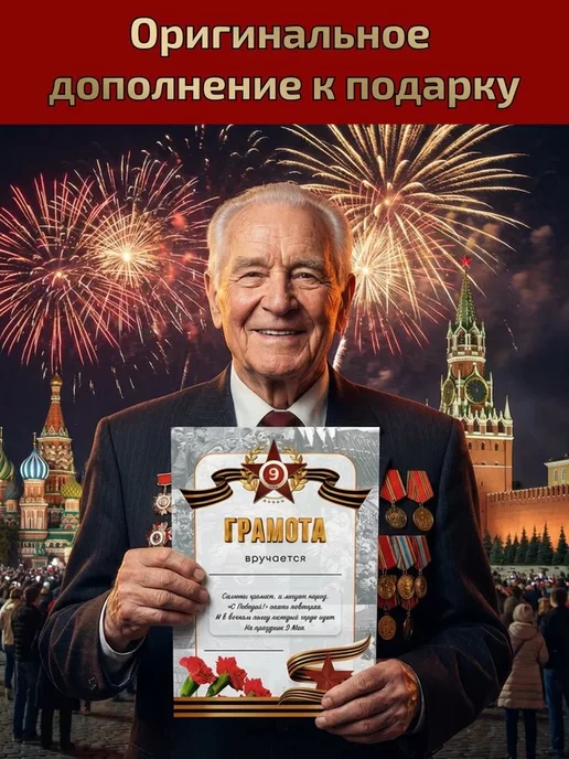 Филькина грамота Грамота наградная 9 мая День Победы, 5 штук, красный, фото 2