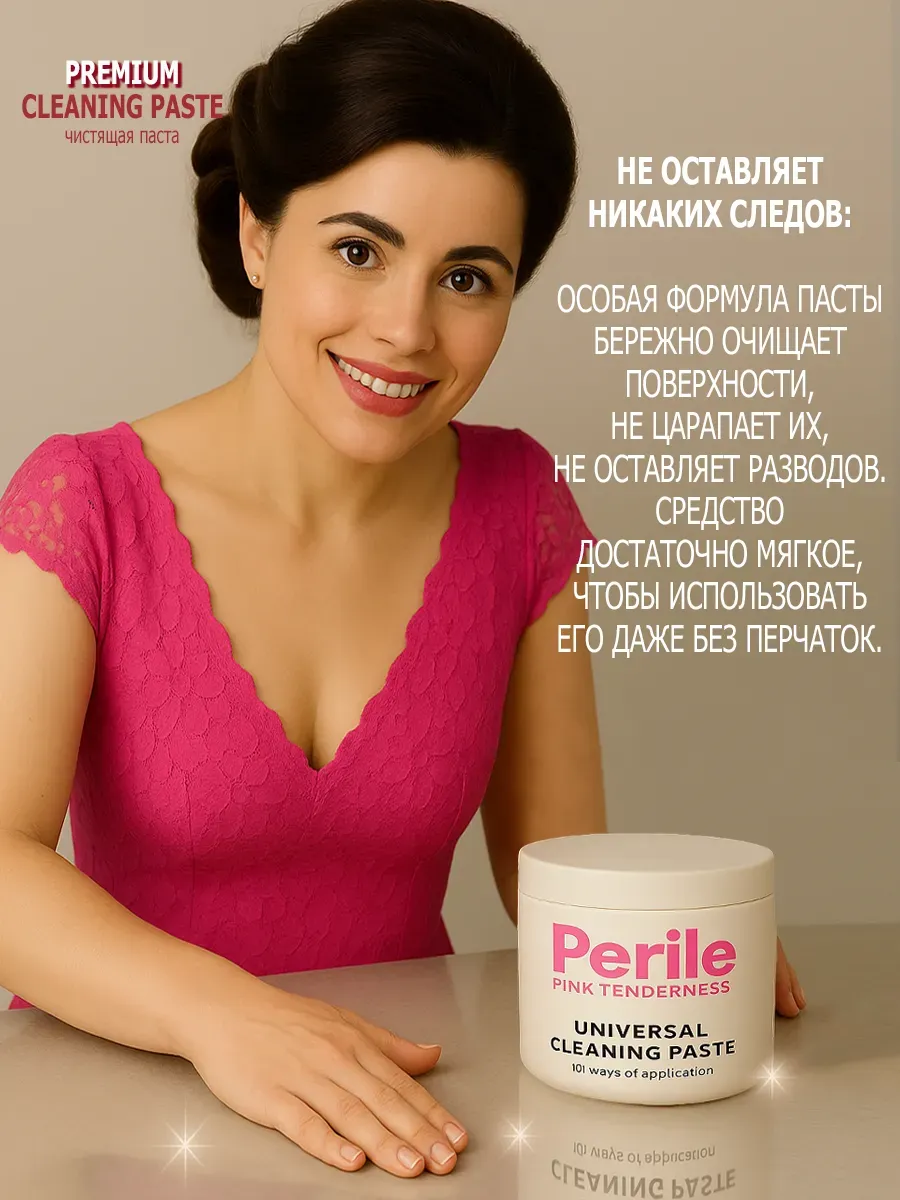 Pозовая чудо паста для уборки Perile чистящая 600 гр фото 5