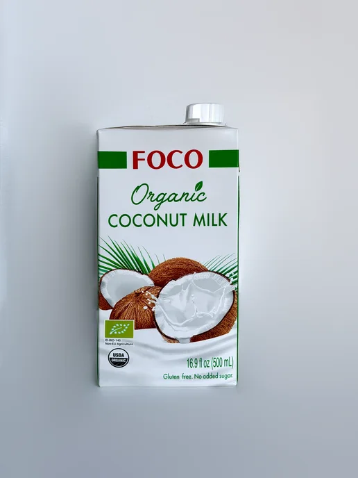 foco Молоко Кокосовое без сахара ORGANIC 250 мл, 500 мл, фото 6