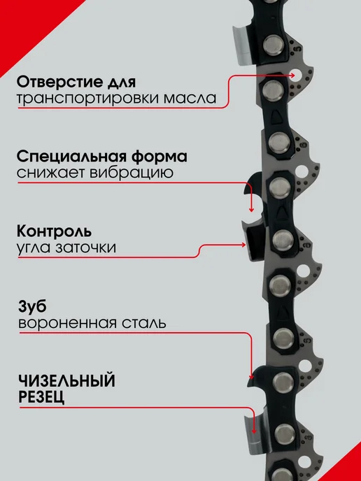 VasApex Цепь для электропилы 16 дюймов, 59 звеньев, 3 8, 1,3 мм, черный, фото 4