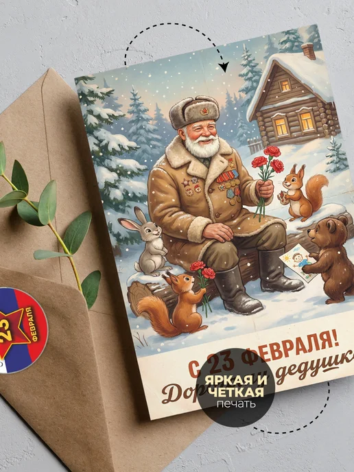 История открыток Открытка 23 февраля, дедушке, фото 6