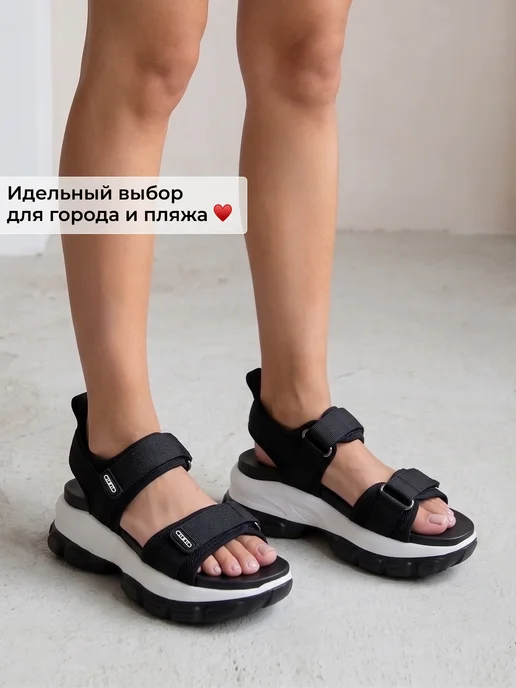 T.TACCARDI Сандалии женские летние на высокой платформе, черный, фото 6