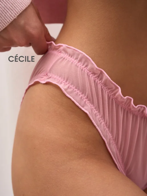 Cecile Трусы зефирки прозрачные сетка набор, прозрачный, фото 8