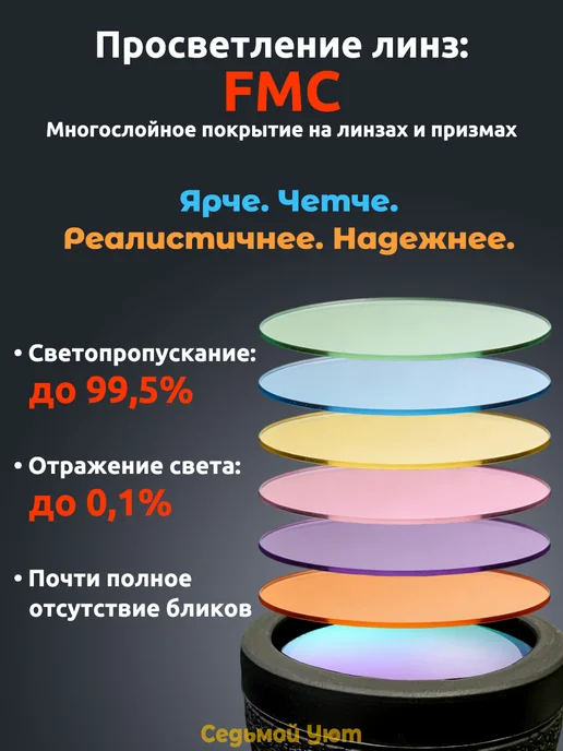 Седьмой Уют Бинокль дальнобойный для охоты и наблюдений на природе, черный, фото 8