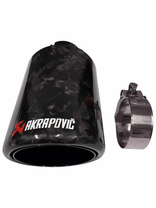 AUTO-TUNE Насадка на глушитель Аkrapovic (Акрапович) карбон D51-89мм, закрытый тип, фото 7