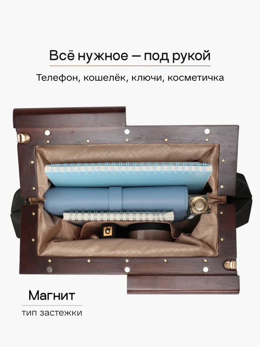 T.TACCARDI Сумка ридикюль на цепочке через плечо средняя, черный, фото 7