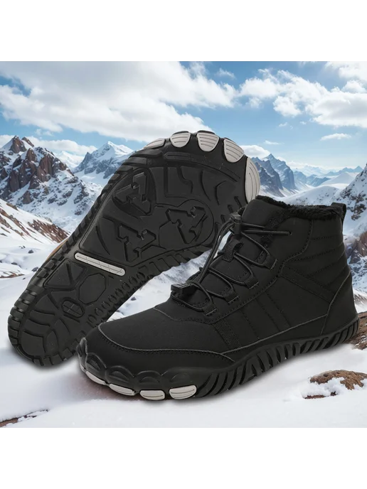 Босоножки Snow Boots для мужчин и женщин, зимние, противоско, черный, фото 7