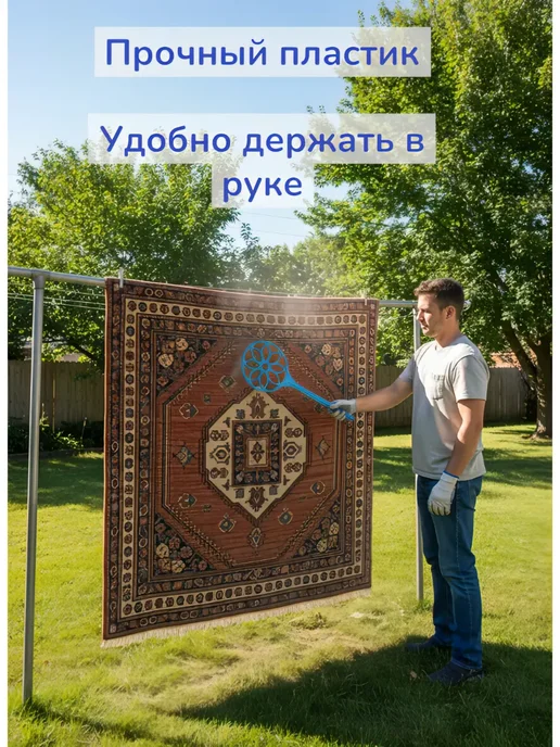 Пылевыбивалка Ромашка 1шт. для ковров, мебели, пледов, 1 шт, фото 6