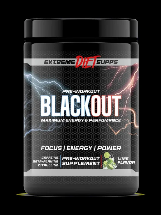 ExtremeDietSupps Предтренировочный комплекс BlackOut 40 порций, Лайм, вариант, фото 6