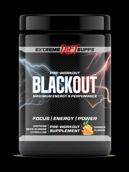 ExtremeDietSupps Предтренировочный комплекс BlackOut 40 порций, Апельсин, вариант, фото 6
