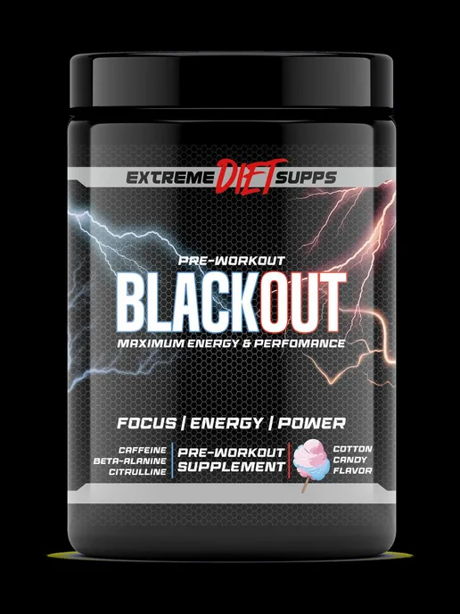 ExtremeDietSupps Предтренировочный комплекс BlackOut 40 порций, Сахарная Вата, вариант, фото 6