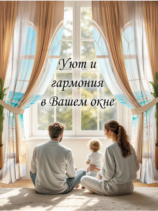 ТамиТафт Фотошторы 290х245см для гостиной в спальню длинные 3д, голубой, фото 3