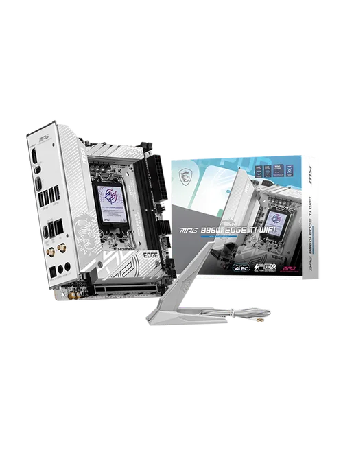 MSI Материнская плата MPG B860I EDGE TI WIFI LGA1851 Intel B860, белый
