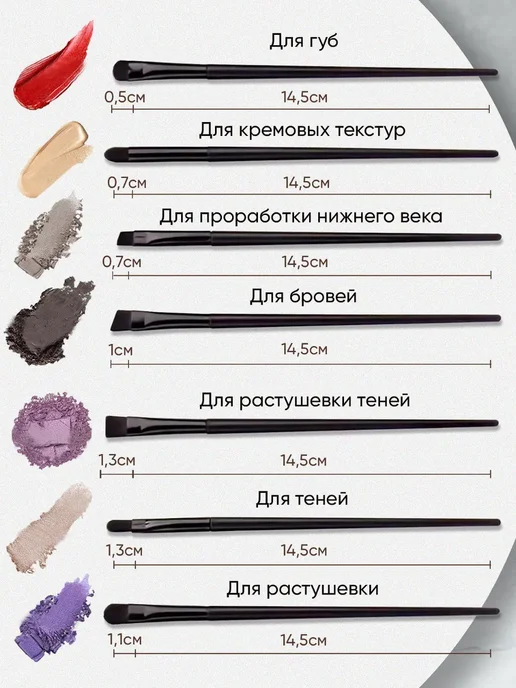 Кисти для макияжа профессиональный 13 в 1, черный, фото 4