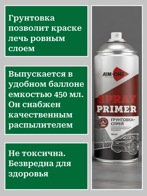 Aim-one Грунтовка акриловая для мебели чёрная матовая 2 баллона, черный, фото 3
