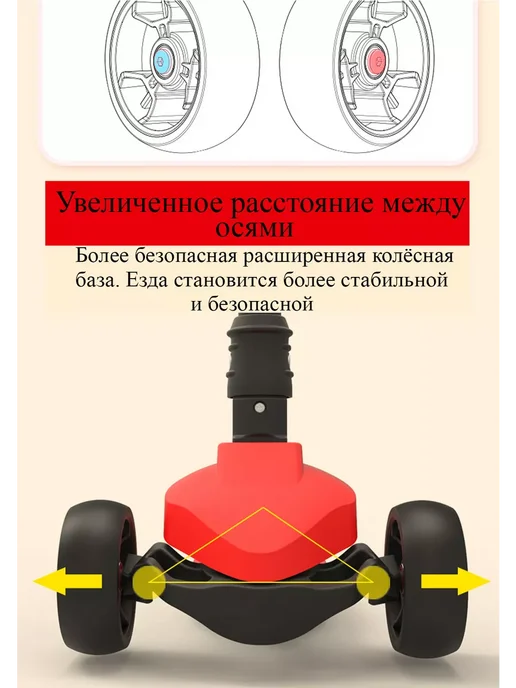 Sportsbaby Самокат MS-924 складной со светящимися колесами и сиденьем, розовый, фото 4