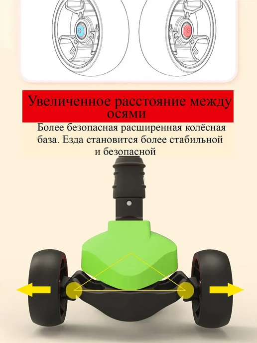 Sportsbaby Самокат MS-925 складной со светящимися, зеленый, фото 3