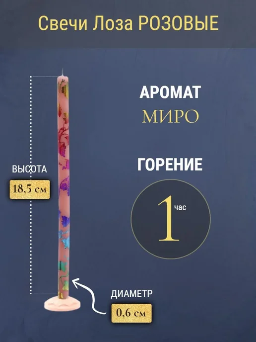 ПравЖизнь Набор Подсвечник из оникса Вазочка со свечами Радужная лоза, розовый, фото 3