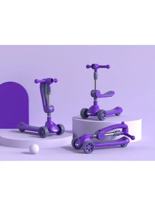 Sportsbaby Трехколесный самокат беговел MS-944 Dream, фиолетовый, фото 2